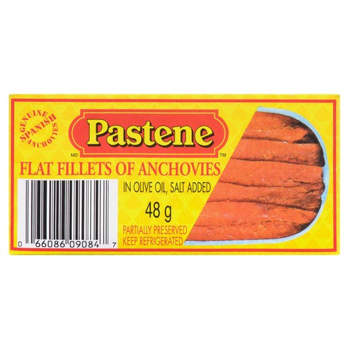 Pastene Flat Anchovies In Olive Oil Salt Added 48 g
