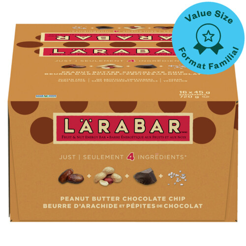 Larabar Gluten-Free Energy Bar Peanut Butter Chocolate Chip 16 x 45 g