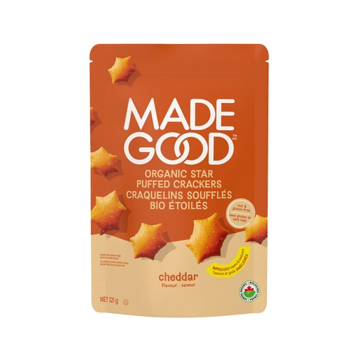 MadeGood Star Puffed Crackers Cheddar 121 g
