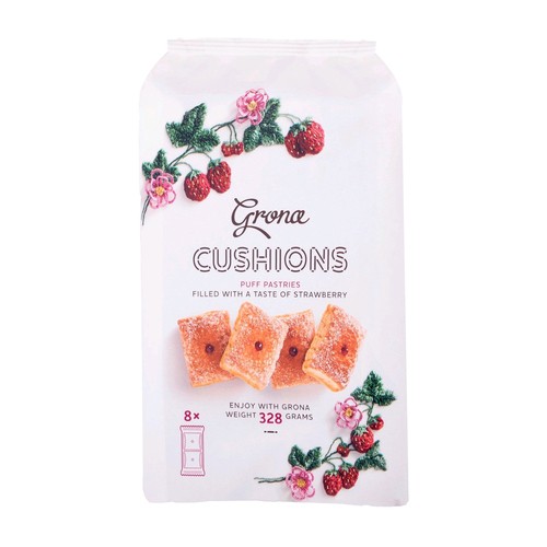 Grona Cushions Puff Pastry With Strawberry Filling 328 g
