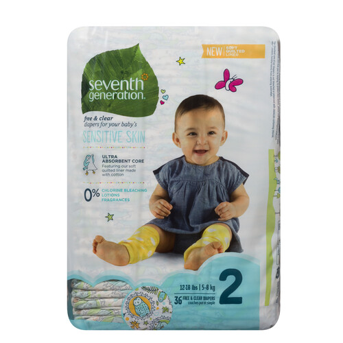 Seventh Generation Diapers Size 2 36 Count