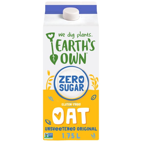 Earth's Own Zero Sugar Gluten-Free Oat Milk Alternative Original 1.75 L