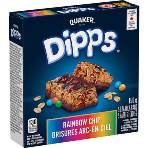 Quaker Dipps Granola Bars Rainbow Chip 150 g