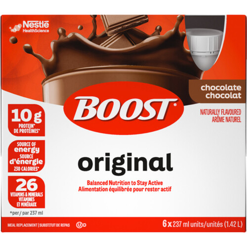 Nestlé Boost Meal Replacement Original Chocolate 6 x 237 ml (bottles)