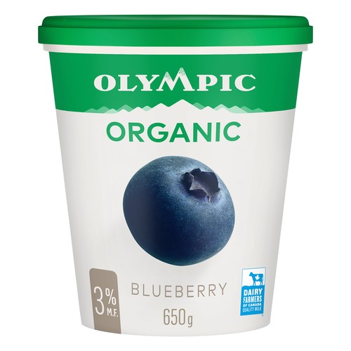 Olympic Organic 3% Yogurt Blueberry 650 g