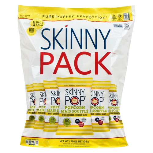 SkinnyPop Popcorn White Cheddar Skinny Pack 6 x 18 g