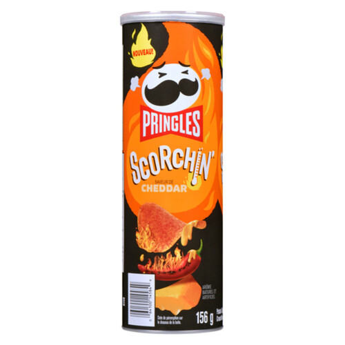 Pringles Canned Potato Chips Scorchin Cheddar 156 g