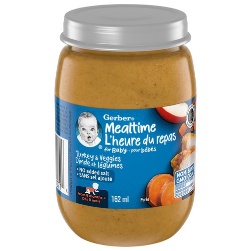 Gerber Baby Food Puree Jar Turkey & Veggies 162 ml
