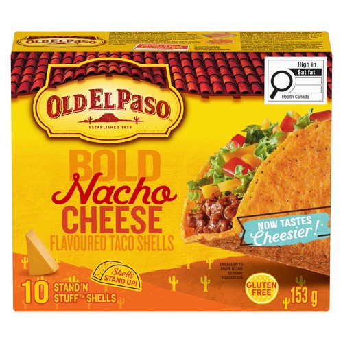 Old El Paso Hard Taco Shells Stand n' Stuff Cheesy Blasted 10 Pack 153 g