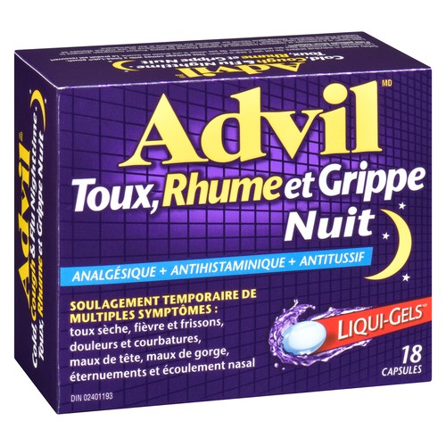 Advil Cold Cough Flu Night Time Cold/Cough Remedies 18 ea