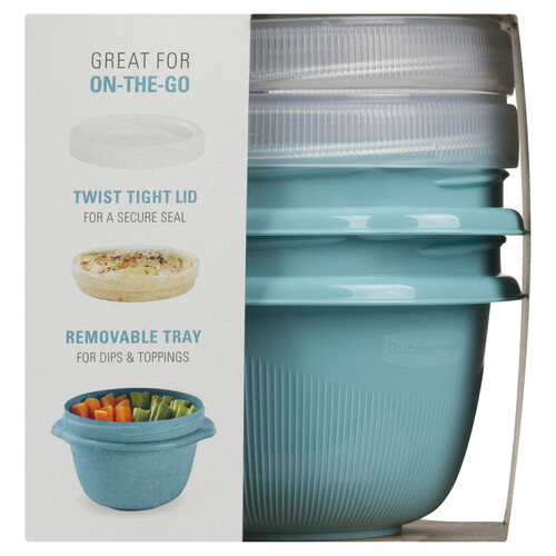 Rubbermaid Take Alongs Twist & Seal Containers, Trays & Lids 2 Ea