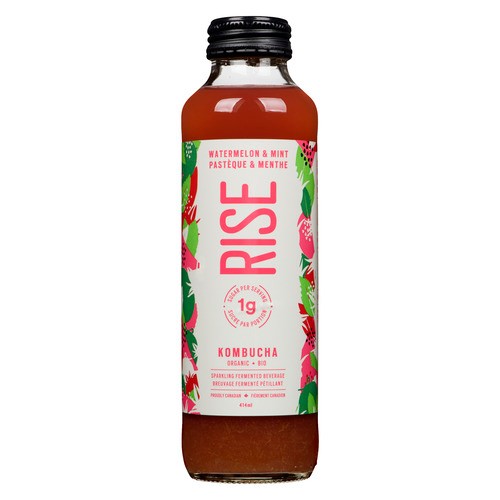 Rise Kombucha Organic Watermelon & Mint 414 ml (bottle)