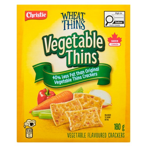 Wheat Thins Vegetable Thins 40% Less Fat Crackers 180 g
