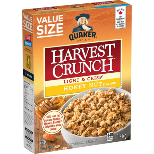 Quaker Harvest Crunch Light & Crisp Cereal Honey Nut 1.2 kg