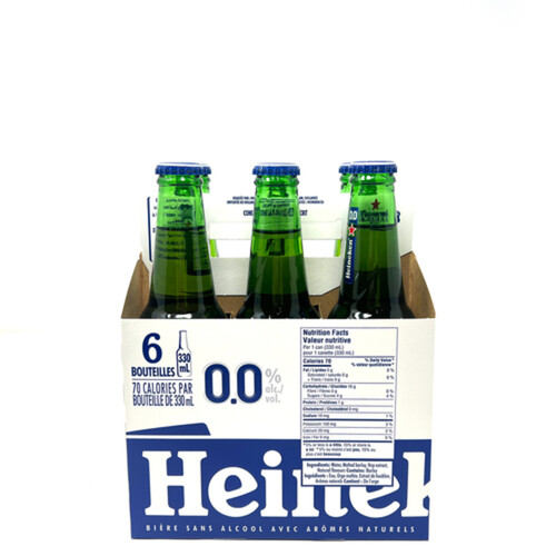 Heineken Beer 0.0% Alcohol 6 x 330 ml (bottles)