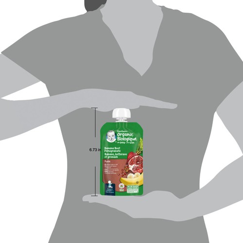 Gerber Organic Baby Food Purée Banana, Beet & Pomegranate 128 ml