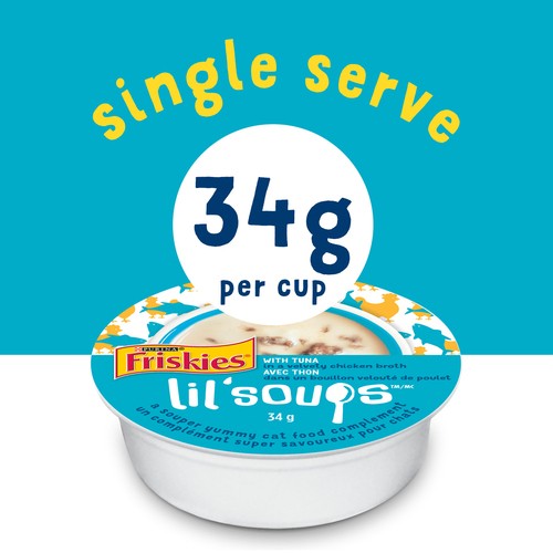 Friskies Lil' Soups Cat Food In Velvety Chicken Broth Tuna 34 g