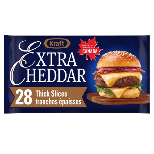 Kraft Sliced Process Cheese Extra Cheddar 28 Thick Slices 785 g