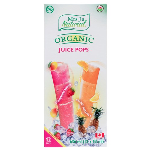 Mme J's Naturel Organic Strawberry Freeze Pops 636 mL