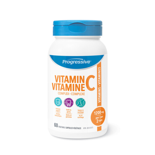 Progressive Vitamin C Complex Adult Formula Vegetable Capsules 60 Count