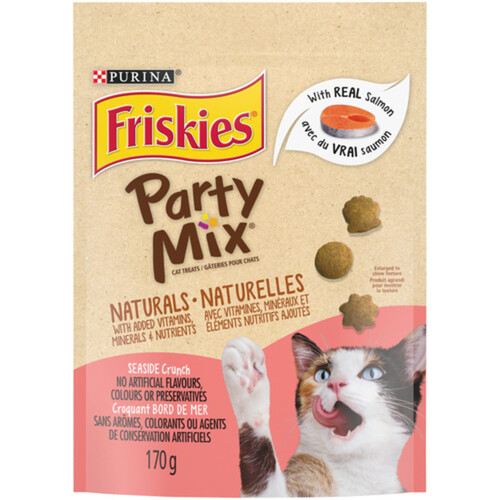 Friskies Cat Treats Party Mix Naturals Seaside Crunch with Real Fish 170 g