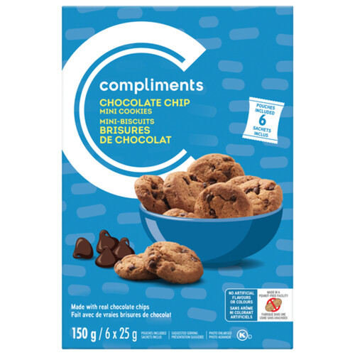 Compliments Peanut-Free Mini Cookies Chocolate Chip 150 g