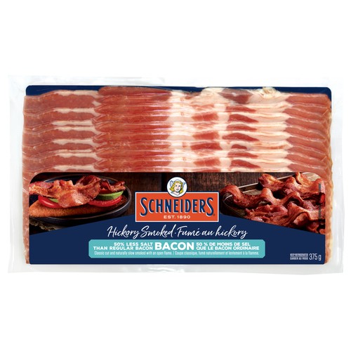Schneiders 50% Less Salt Bacon Hickory Smoked 375 g