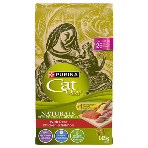 Cat Chow Naturals Dry Cat Food Real Chicken and Salmon 1.42 kg