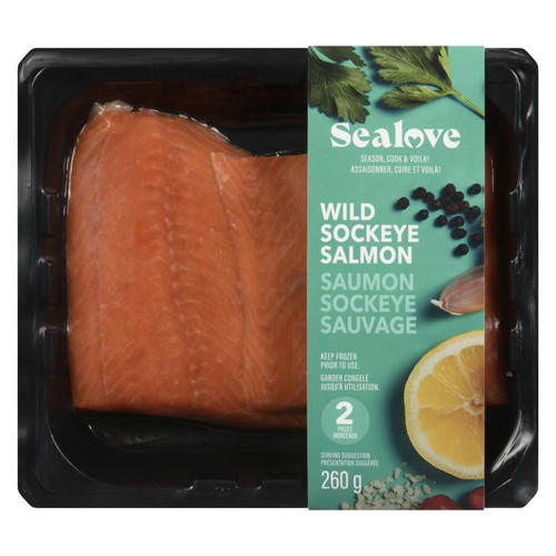 Sealove Frozen Wild Sockeye Salmon Portions 260 g