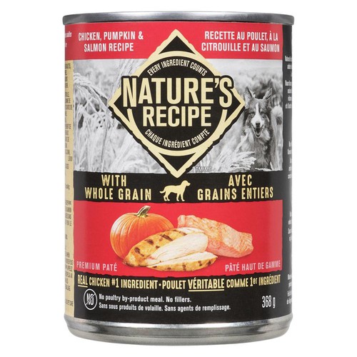 Nature’s Recipe Wet Dog Food Premium Paté Chicken Pumpkin & Salmon Recipe 368 g