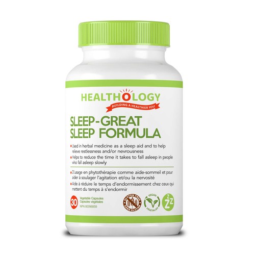 Healthology Nutritional Supplements Sleep-Great Vegetable Capsules 30 Count