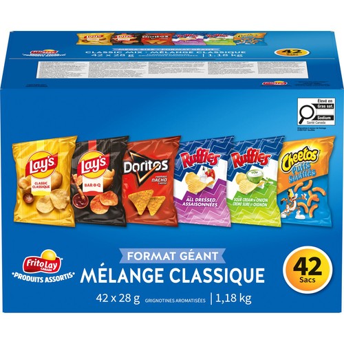 Frito Lay Chips Mega Size Variety Pack Classic Mix 42 x 28 g