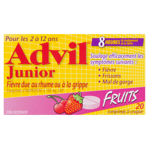 Children's Advil Junior Strength Fever Cold & Flu 20 Chewable Tablets