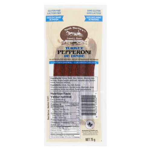 Noah Martin's Turkey Pepperoni 5 Pack 75 g