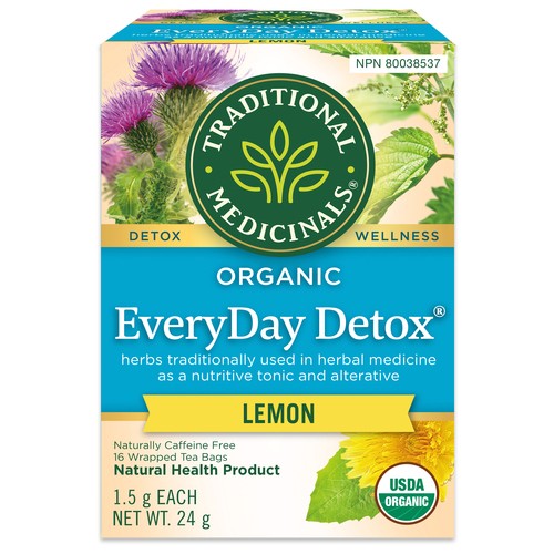 Traditional Medicinals Everyday Detox Herbal Tea Lemon 16 Tea Bags