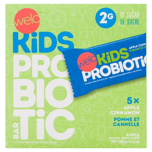 Welo Kids Apple Cinnamon Probiotic Bars 5 x 20 g
