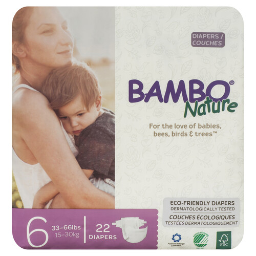 Bambo Nature Premium Baby Diapers Size 6 22 Count