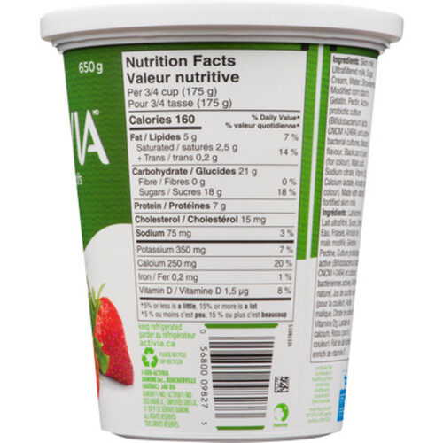 Voilà Online Grocery Delivery Activia Stirred Strawberry Yogurt 650 g