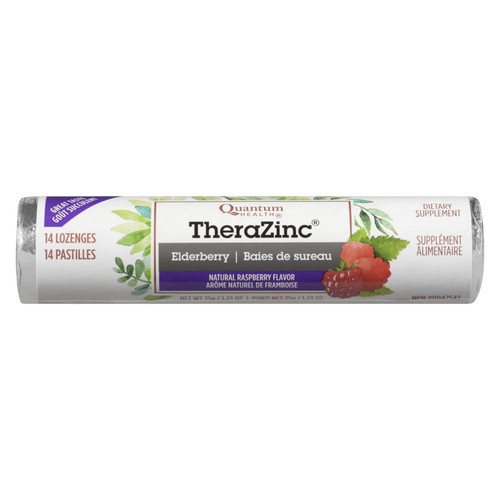 Quantum Health Thera Zinc Lozenges Elderberry 14 Count