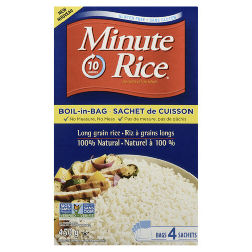 Minute Rice Boil In A Bag Long Grain Rice Precooked 450 g
