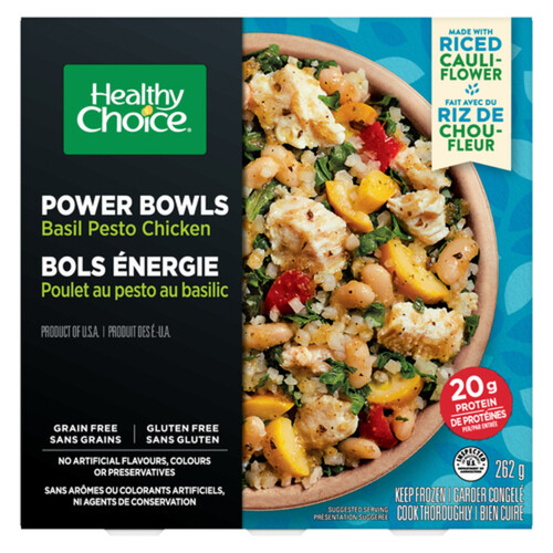 Healthy Choice Gluten-Free Frozen Entrée Power Bowls Basil Pesto Chicken Low Carb 262 g