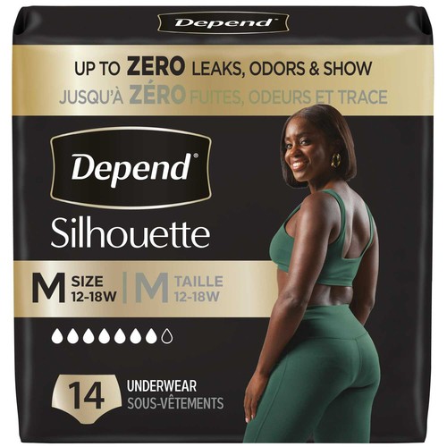 Depend Silhouette Women Incontinence Underwear Pink Medium 14 Count