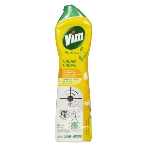 Vim Pureboost Cream Cleaner Lemon Scent Multi Surface Cleaner 500 ml