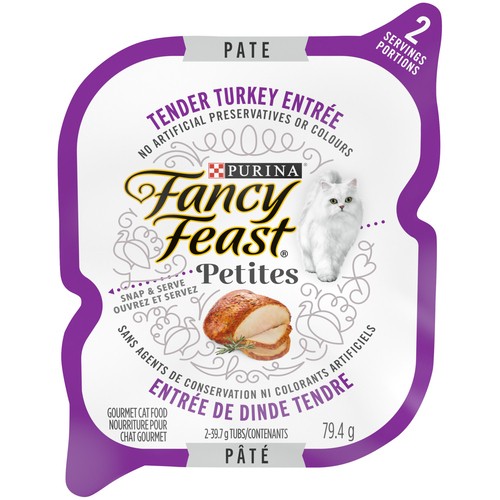 Fancy Feast Petites Wet Cat Food Tender Turkey Entrée Paté 79.4 g