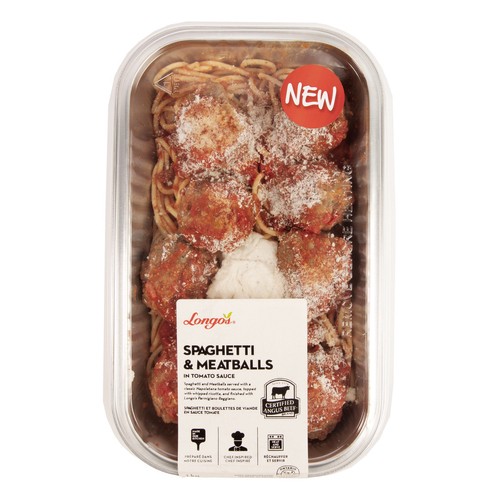 Longo's Ready To Eat Spaghetti & Meatballs In Tomato Sauce 1 kg