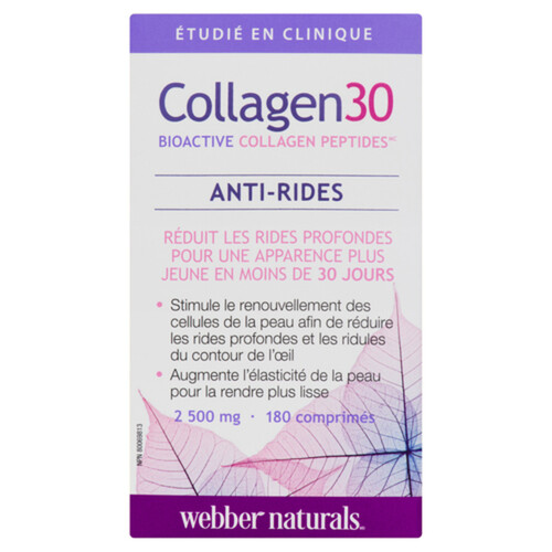 Webber Naturals Collagen30 2500 mg Supplement Anti-Wrinkle 180 Tablets