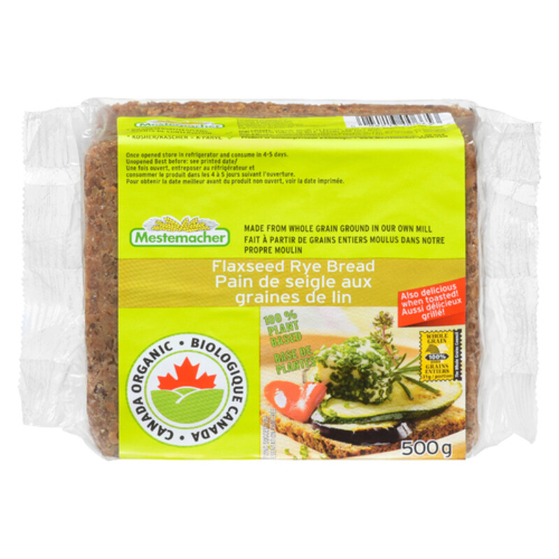 Mestemacher Organic Bread Flaxseed Rye 500 g Voilà Online Groceries