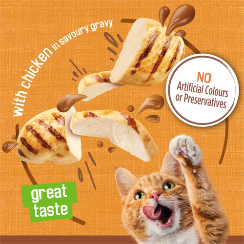 Friskies Wet Cat Food  Extra Gravy Chunky with Chicken 156 g