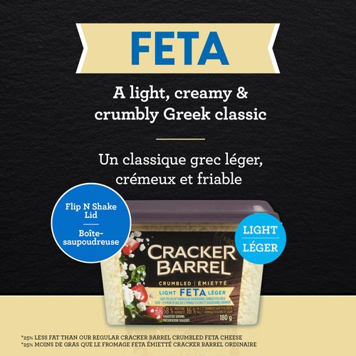Cracker Barrel Cheese Crumbled Light Feta 180 g
