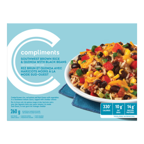 Compliments Frozen Entree Southwest Rice Beans Quinoa 260 g